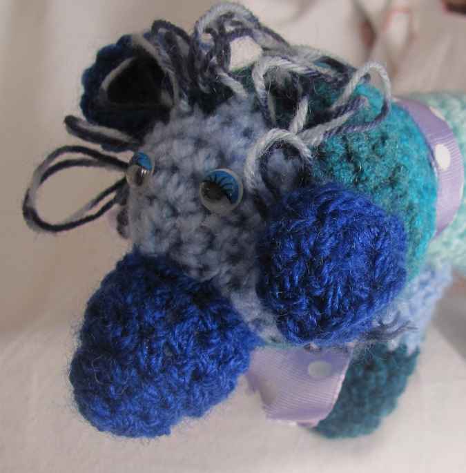 large image of art item: doll &ndash; dog cyan blues