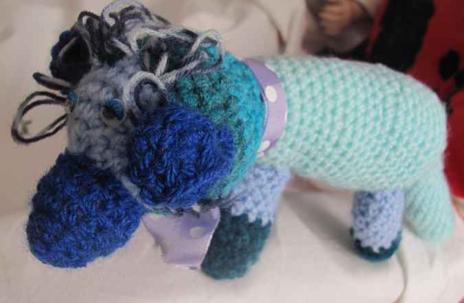 large image of art item: doll &ndash; dog cyan blues