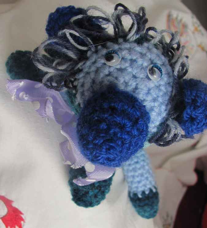 large image of art item: doll &ndash; dog cyan blues