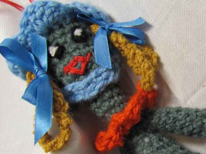 large image of art item: doll &ndash; doll bluish crochet