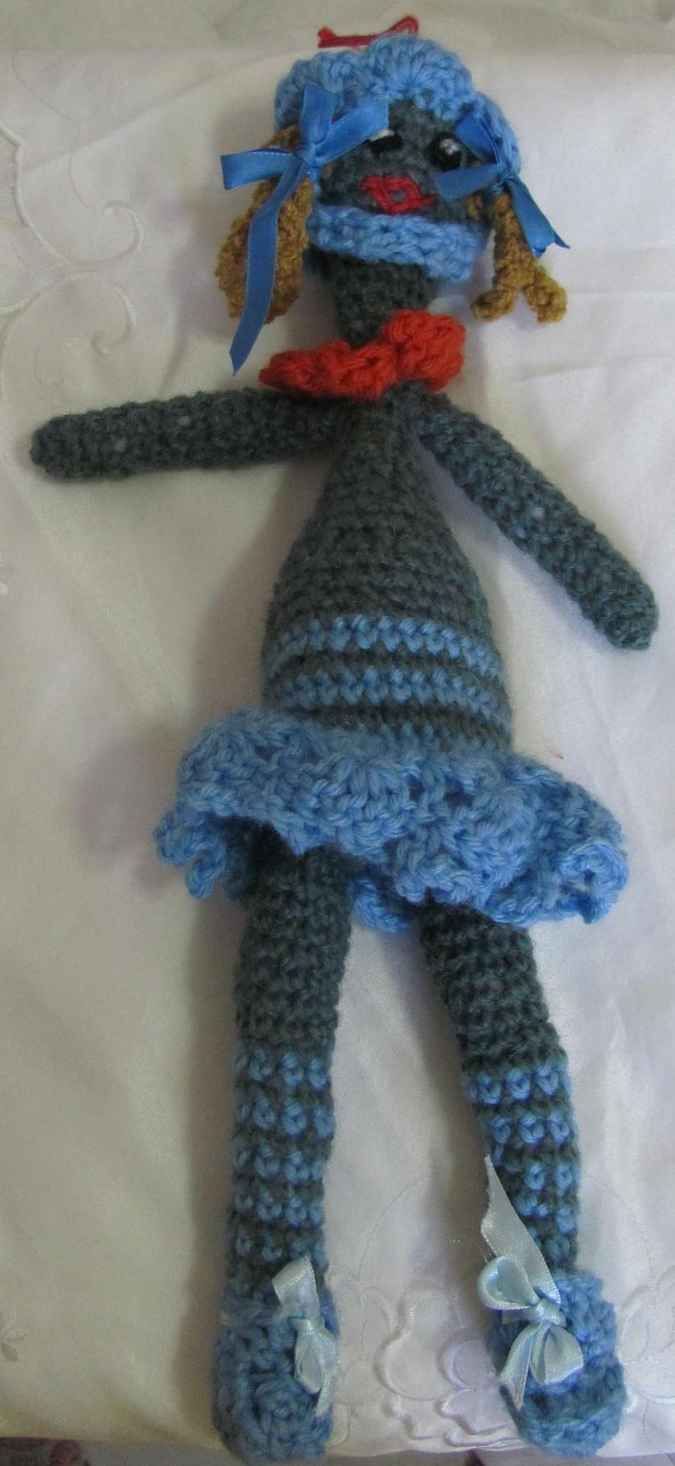 large image of art item: doll &ndash; doll bluish crochet