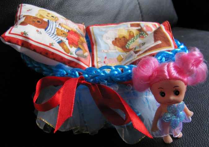 large image of art item: doll &ndash; doll with crocheted cradle