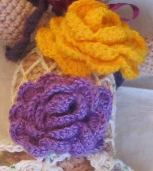 large image of art item: doll &ndash; dress with flowers crochet