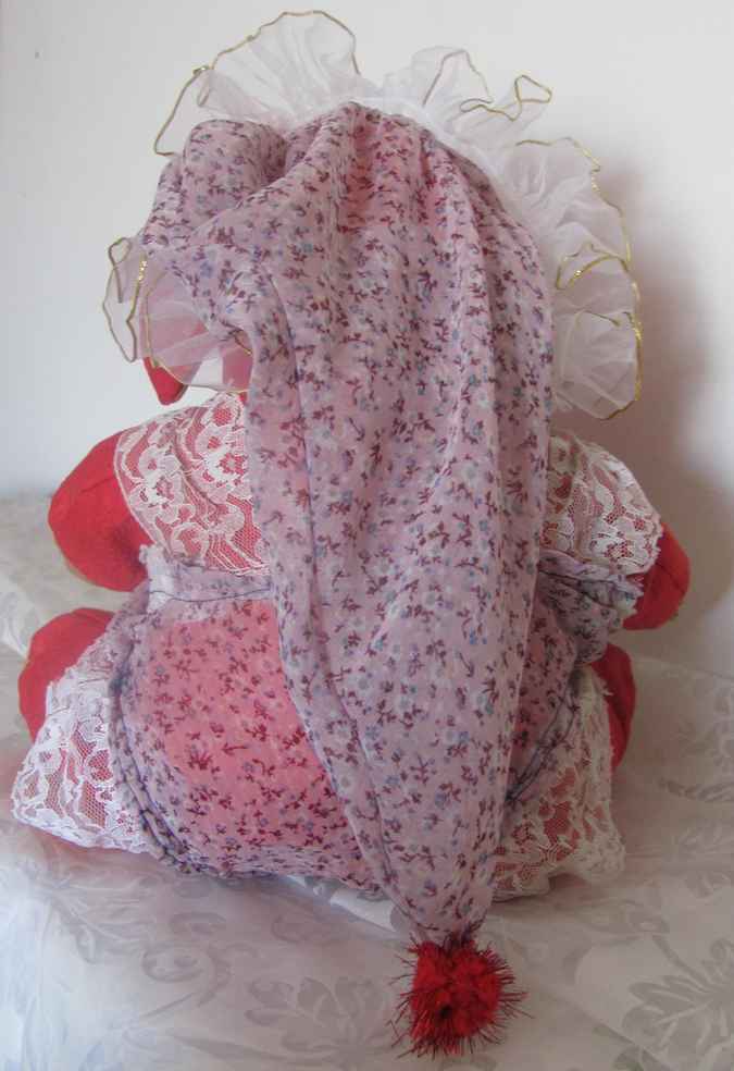 large image of art item: doll &ndash; elephant red gold