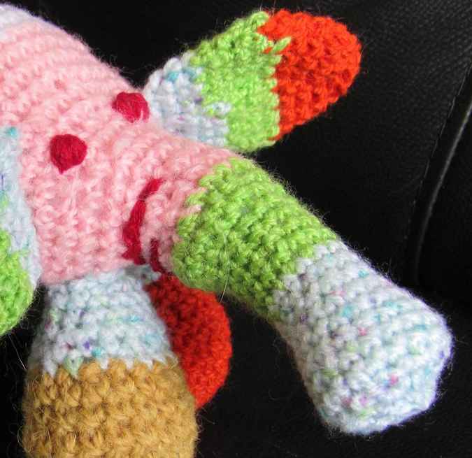 large image of art item: crocheted elephant doll