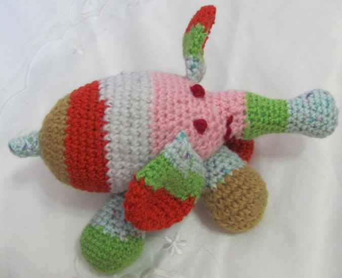 large image of art item: crocheted elephant doll