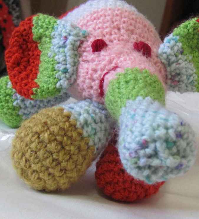 large image of art item: crocheted elephant doll