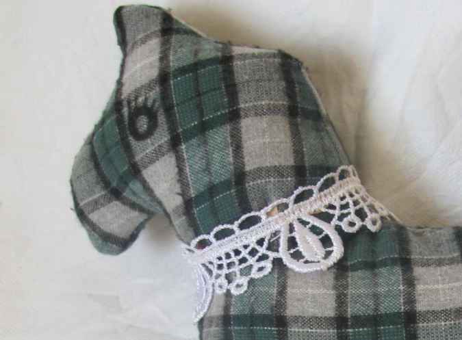 large image of art item: doll &ndash; horse checkered