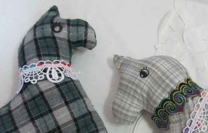 large image of art item: doll &ndash; horse checkered