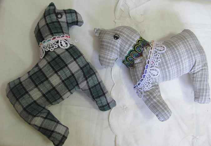 large image of art item: doll &ndash; horse checkered