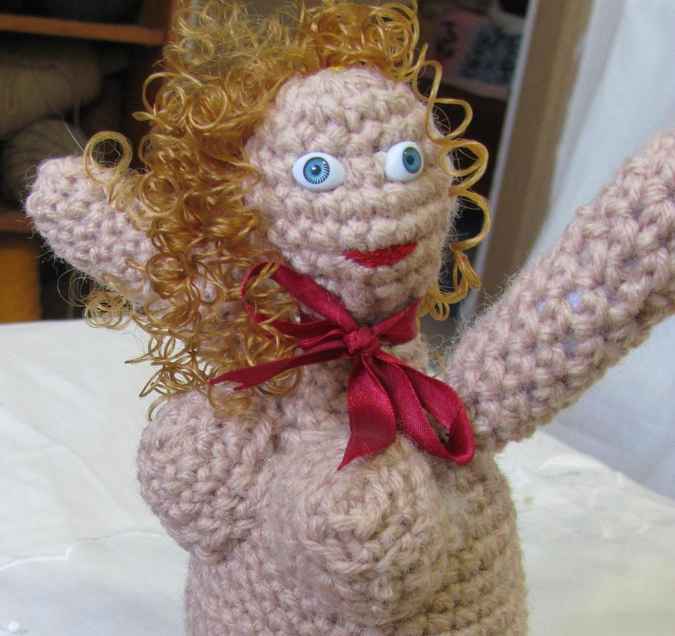 large image of art item: doll &ndash; mother and child crochet