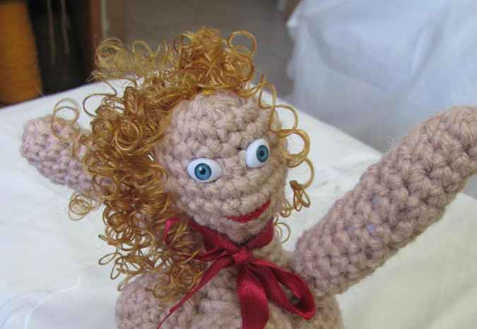 large image of art item: doll &ndash; mother and child crochet