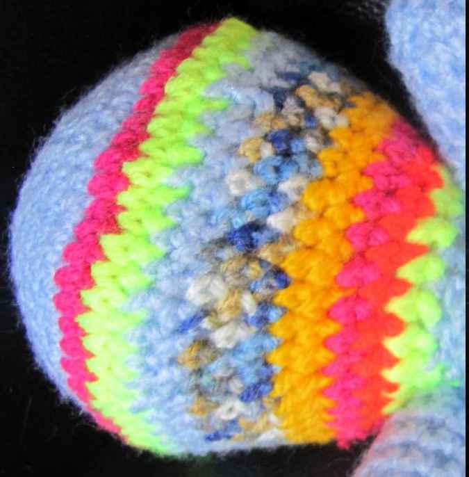 large image of art item: doll &ndash; owl cyan crochet