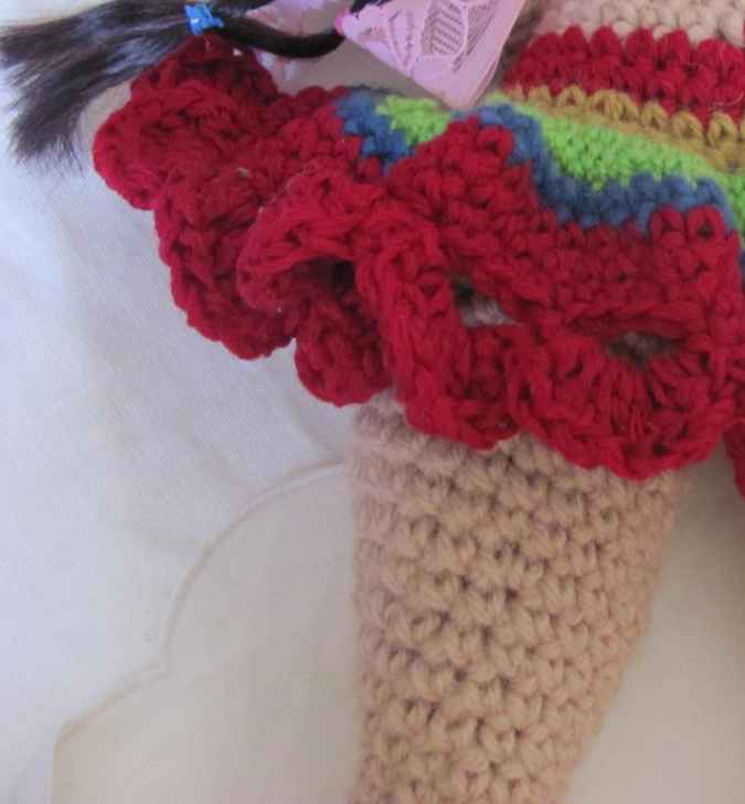 large image of art item: doll &ndash; rainbow dress crochet