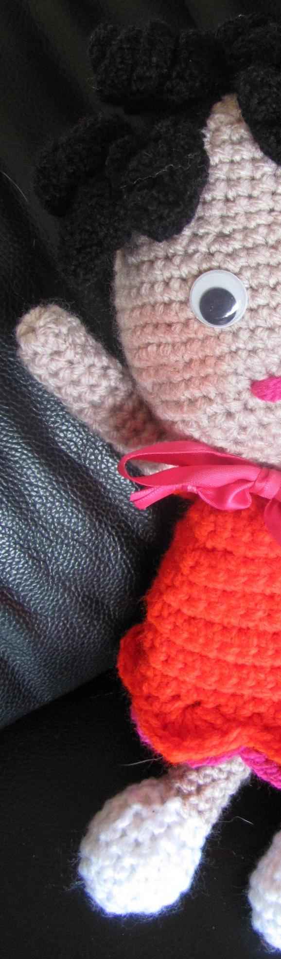 large image of art item: doll &ndash; red dress crochet