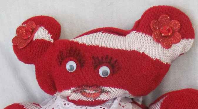 large image of art item: doll &ndash; red teddy bear