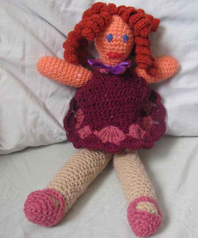large image of art item: doll &ndash; redheaded crochet