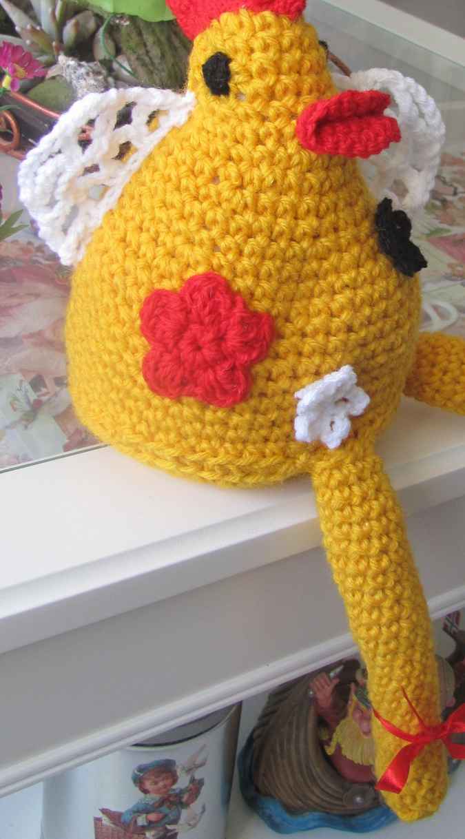 large image of art item: doll &ndash; rooster with flowers