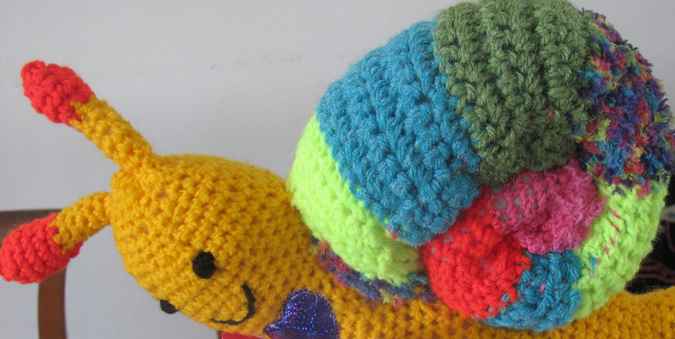 large image of art item: doll &ndash; snail crochet