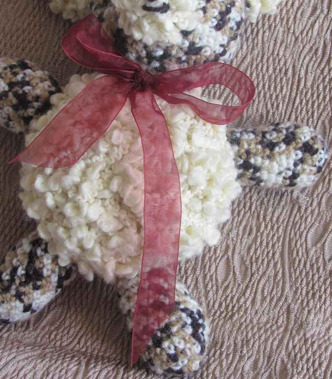 large image of art item: doll &ndash; teddy bear lace ribbon