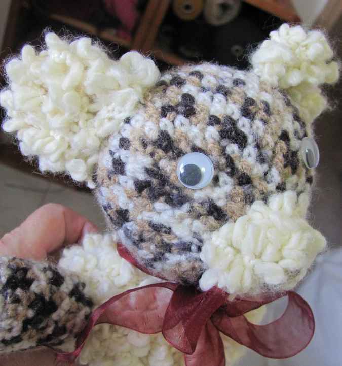 large image of art item: doll &ndash; teddy bear lace ribbon