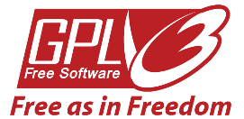 GPL3 logo - free software, free as in freedom