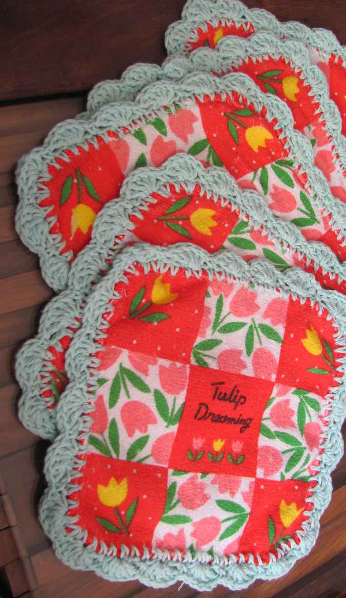 large image of art item: decor &ndash; coasters gray pink flowers