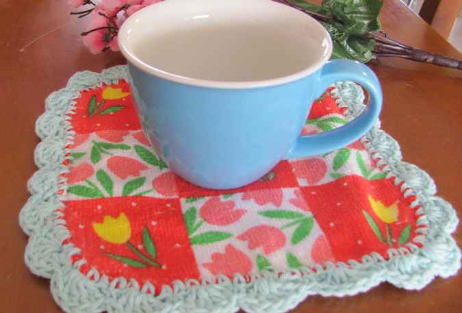 large image of art item: decor &ndash; coasters gray pink flowers