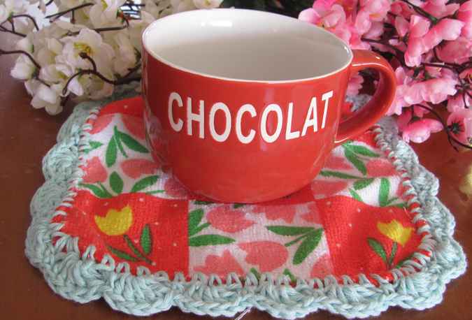 large image of art item: decor &ndash; coasters gray pink flowers