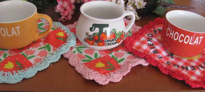 large image of art item: decor &ndash; coasters gray pink flowers