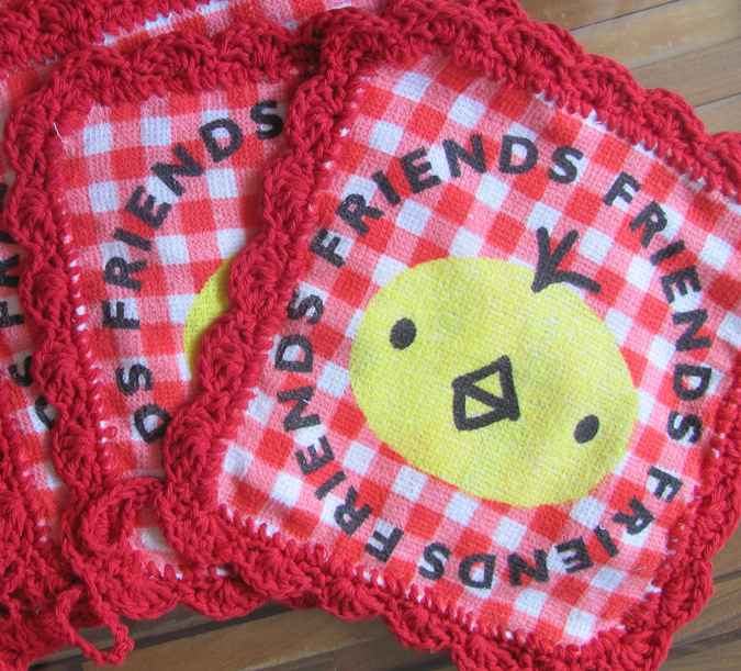 large image of art item: decor &ndash; coasters red checkered