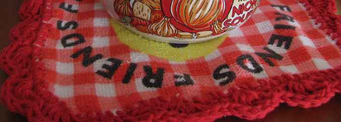 large image of art item: decor &ndash; coasters red checkered