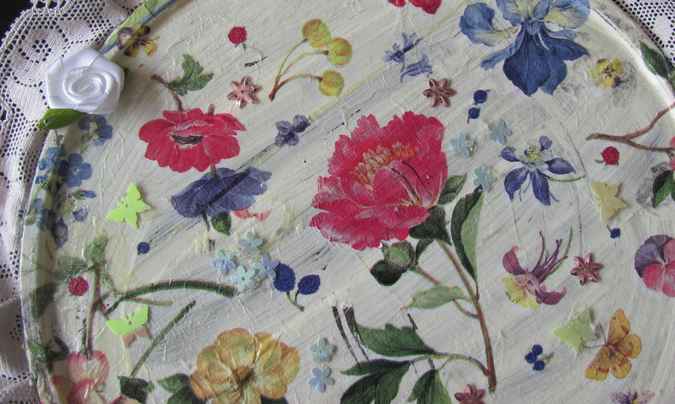 large image of art item: decor &ndash; plate different kinds of flowers