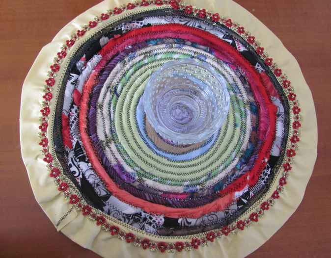 large image of art item: decor &ndash; map circular quiltrope