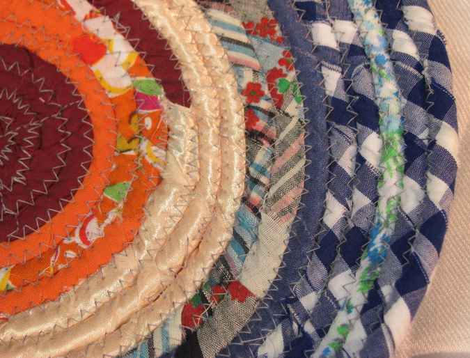 large image of art item: decor &ndash; potholder blue checkered orange red white