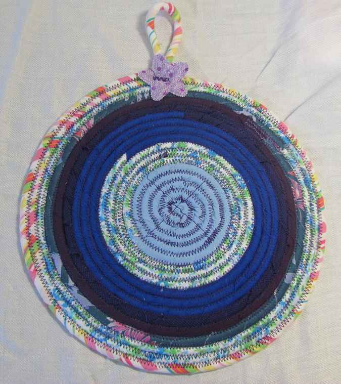 large image of art item: decor &ndash; potholder blue cyan