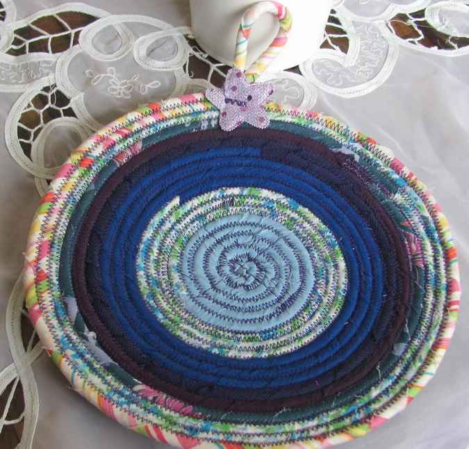 large image of art item: decor &ndash; potholder blue cyan