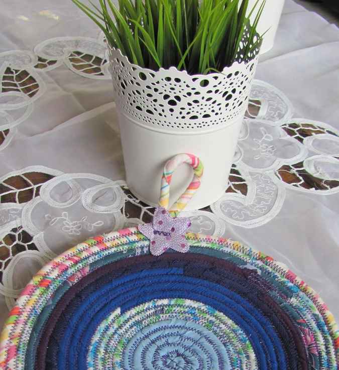 large image of art item: decor &ndash; potholder blue cyan