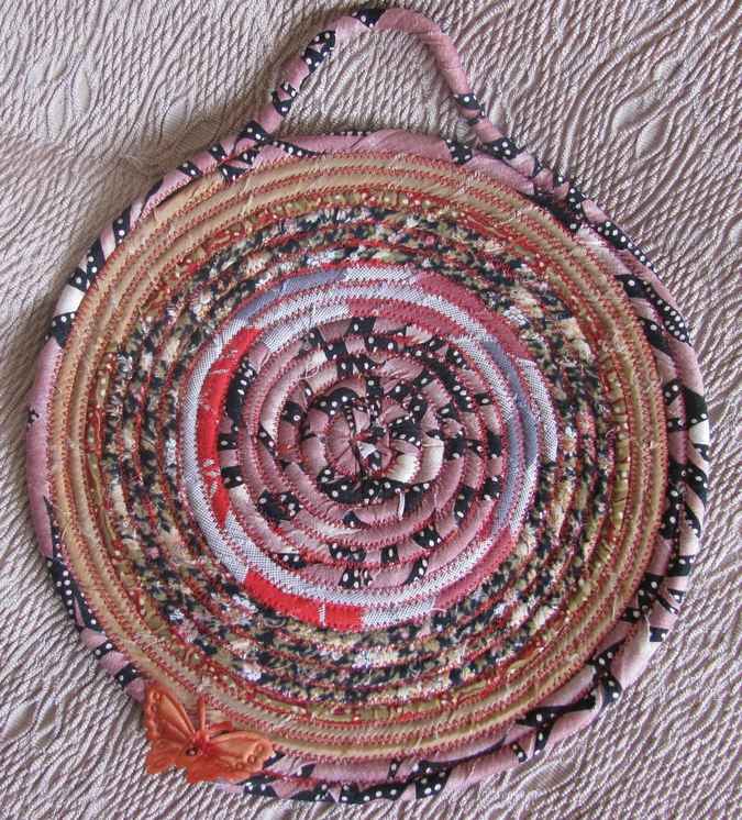 large image of art item: decor &ndash; potholder butterfly orange pink