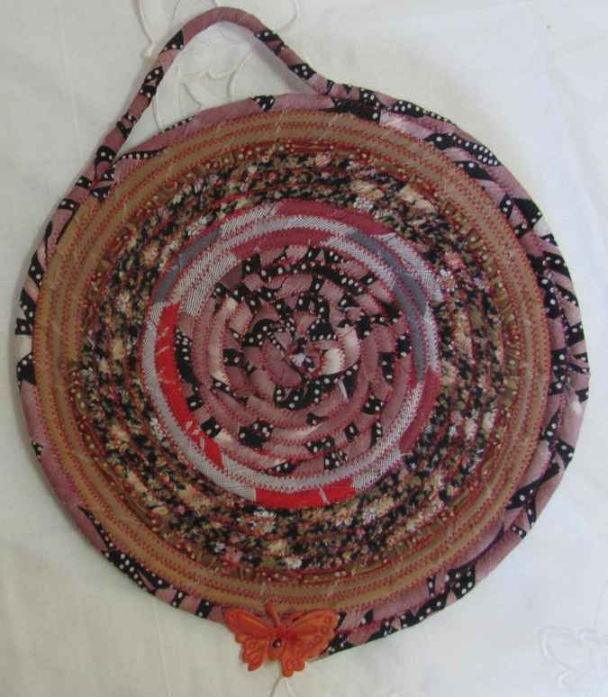 large image of art item: decor &ndash; potholder butterfly orange pink