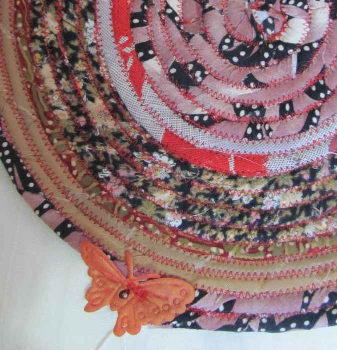 large image of art item: decor &ndash; potholder butterfly orange pink