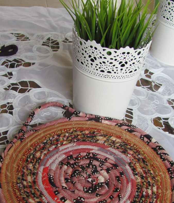 large image of art item: decor &ndash; potholder butterfly orange pink