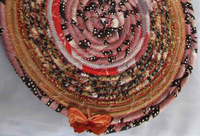 large image of art item: decor &ndash; potholder butterfly orange pink