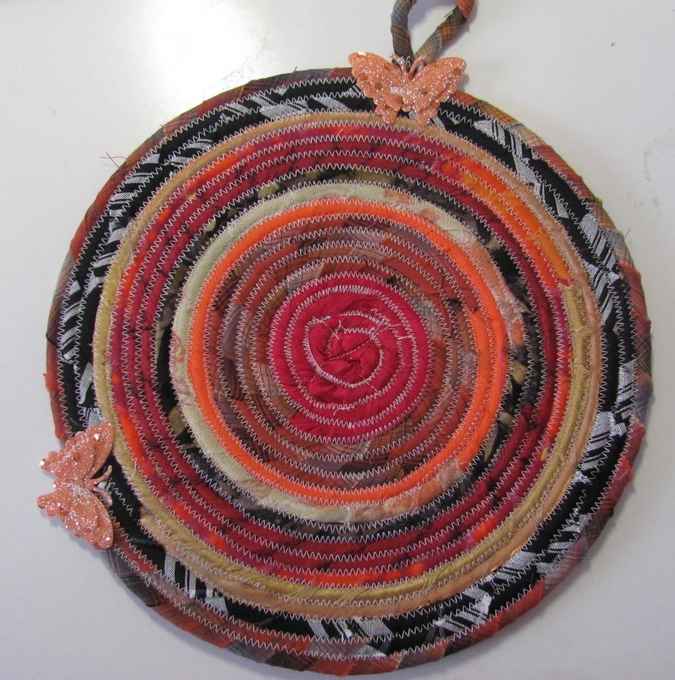 large image of art item: decor &ndash; potholder crimson orange ochre