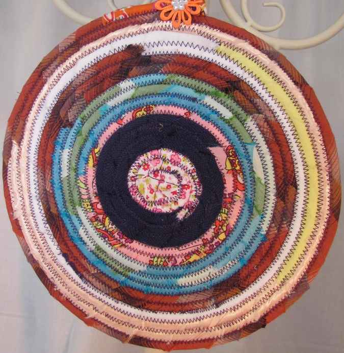 large image of art item: decor &ndash; potholder flower orange red white blue