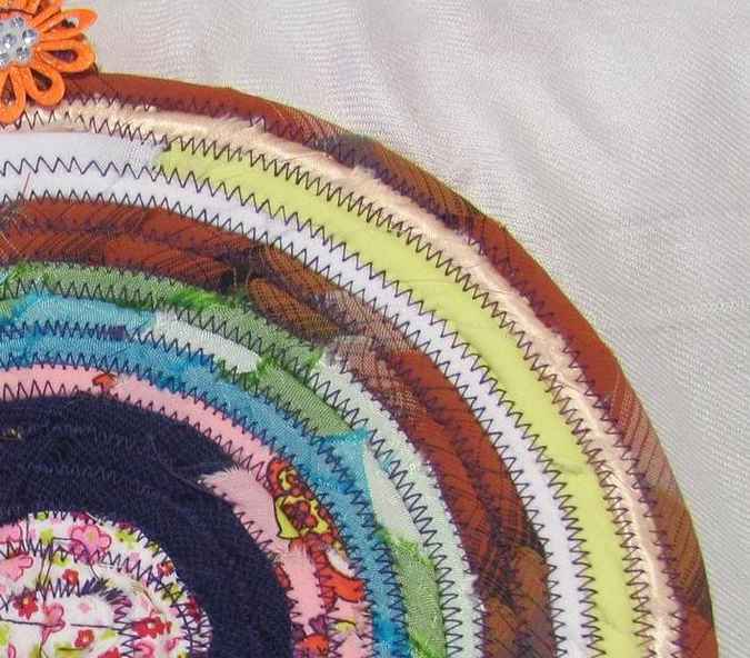 large image of art item: decor &ndash; potholder flower orange red white blue