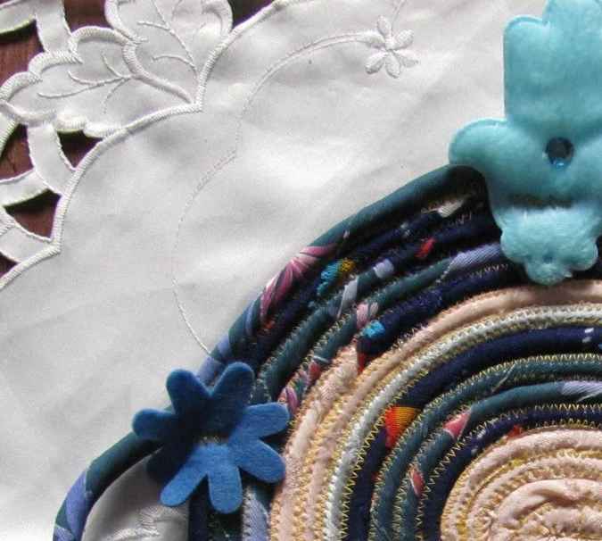 large image of art item: decor &ndash; potholder hamsa cyan blue white