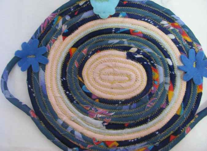 large image of art item: decor &ndash; potholder hamsa cyan blue white