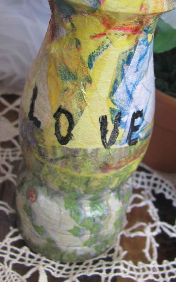 large image of art item: decor &ndash; flask yellow ribbon