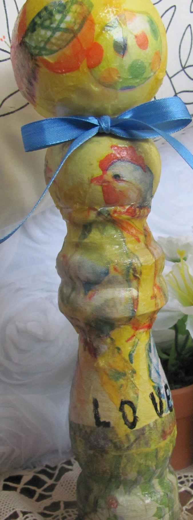 large image of art item: decor &ndash; flask yellow ribbon